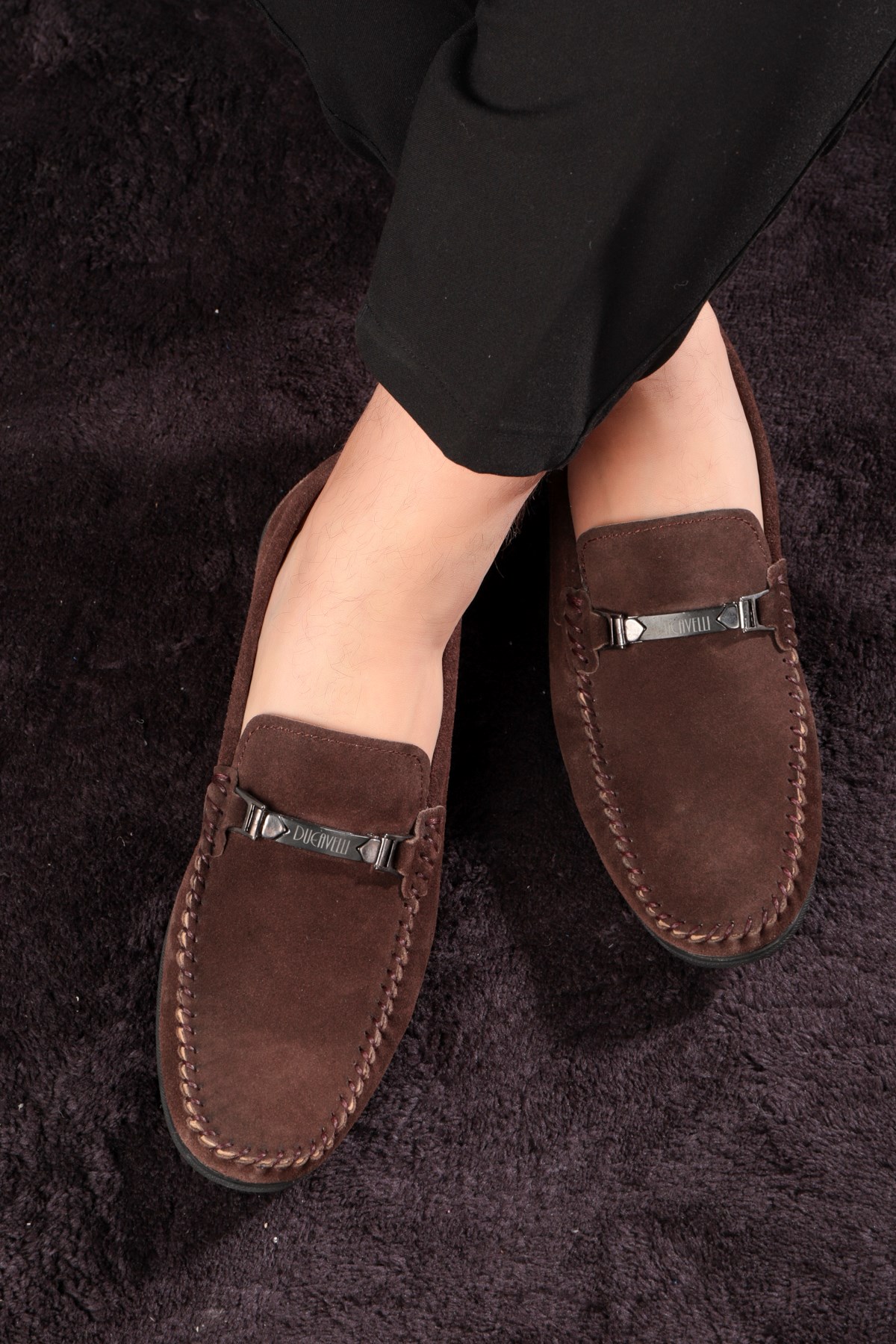 Halb Hakiki Deri Erkek Günlük Ayakkabı, Loafer Ayakkabı, Hafif Ayakkabı, Tokalı Loafer - Görsel 2