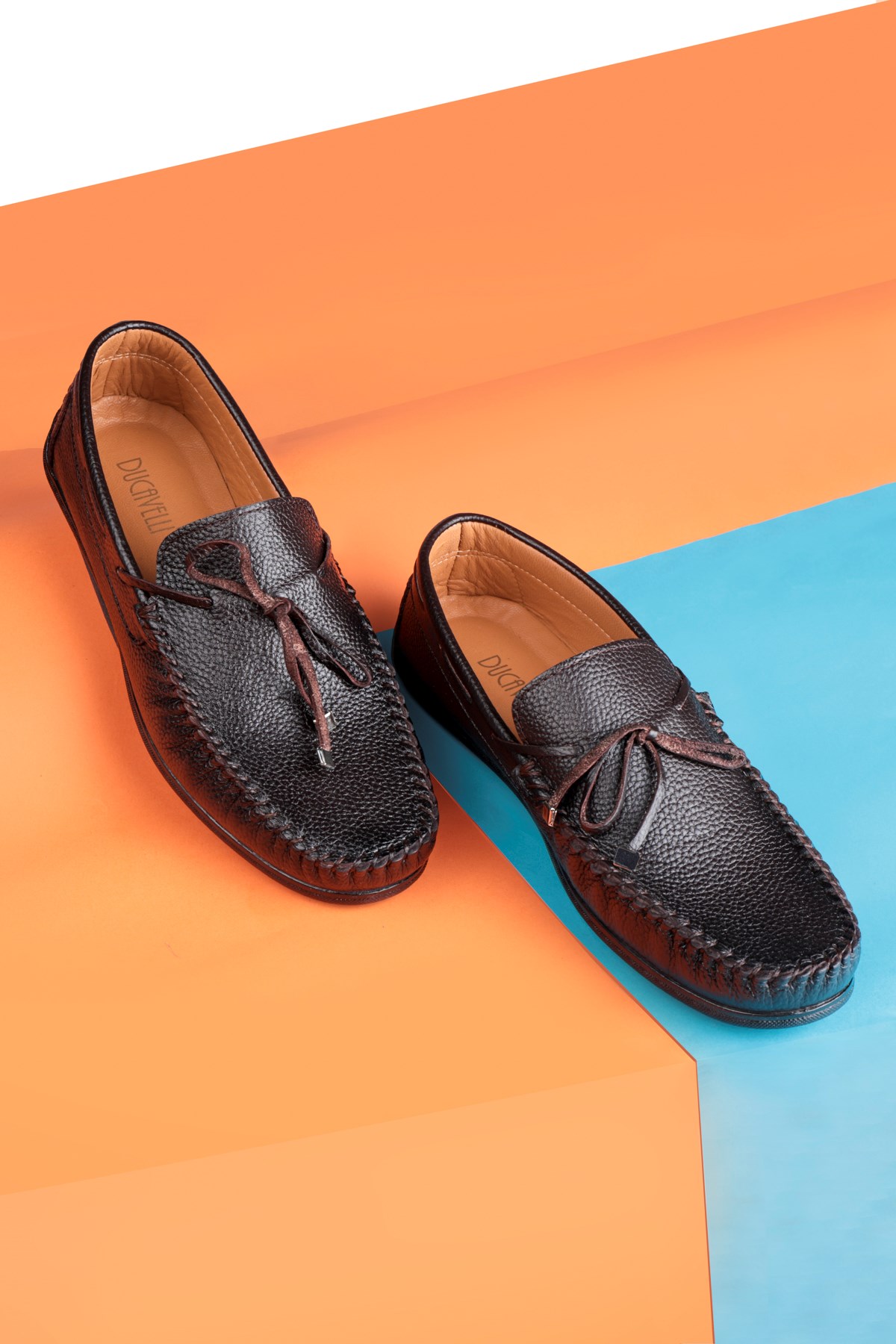 Borde Hakiki Deri Erkek Günlük Ayakkabı, Loafer Ayakkabı, Hafif Ayakkabı - Görsel 6