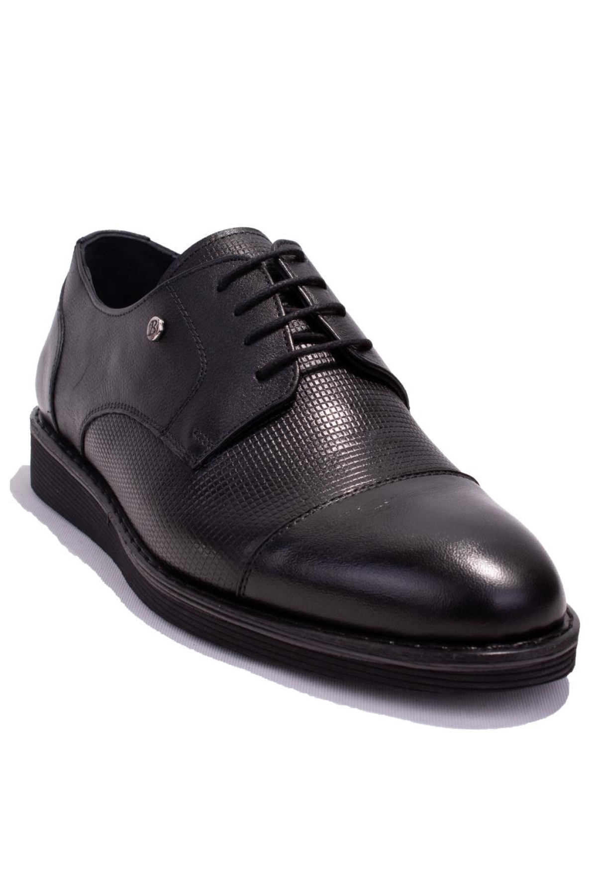 DMA08-860 Siyah Ortopedik Günlük Erkek Deri Ayakkabı - Görsel 2