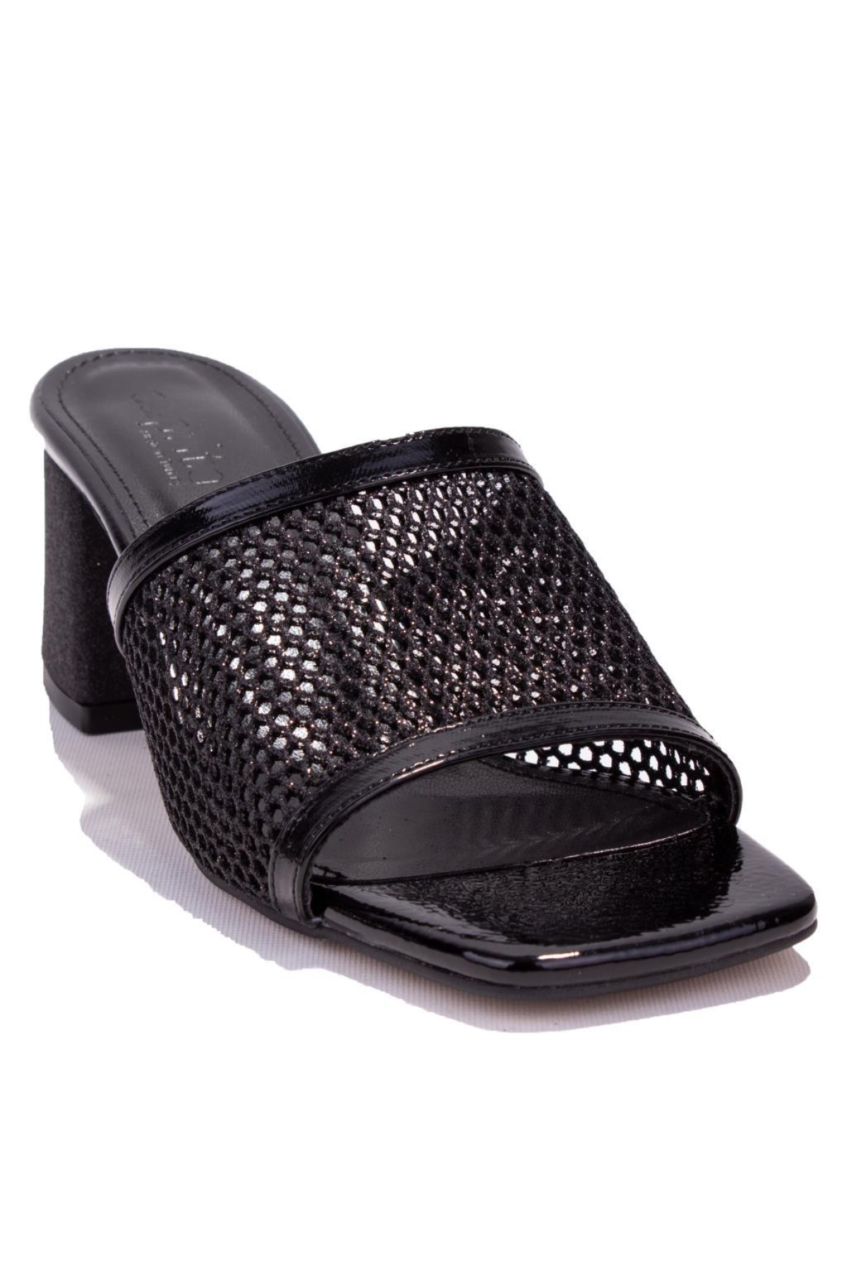 DZA07-1221106 Siyah Rugan Klasik Topuklu Kadın Terlik - Görsel 2
