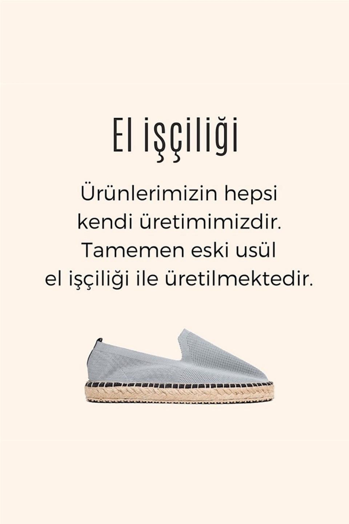 Unisex El Yapımı Triko Espadril GRI - Görsel 6