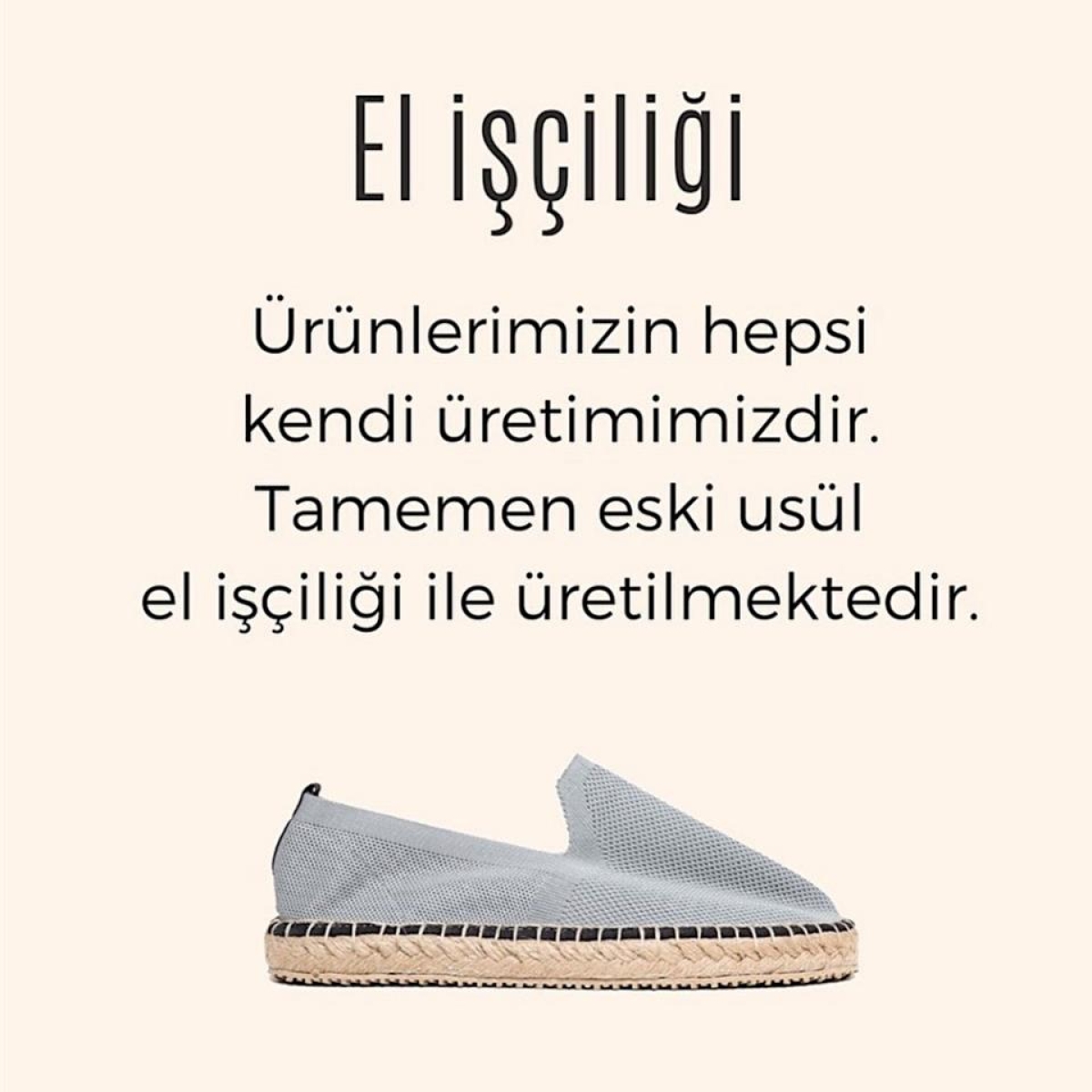 Unisex El Yapımı Triko Espadril GRI - Görsel 7