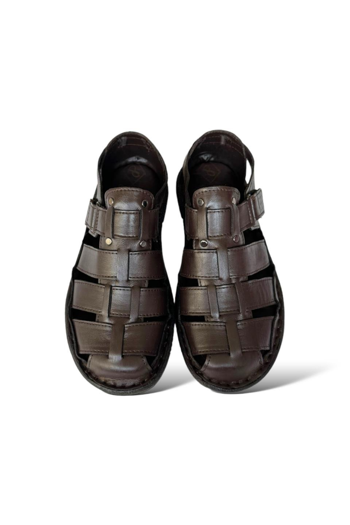 Liger Erkek Hakiki Deri Cırtlı Sandalet KAHVERENGİ - Görsel 3