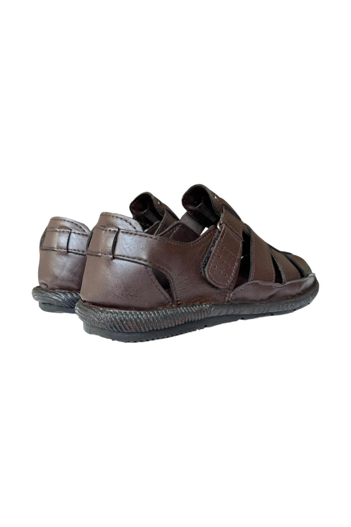 Liger Erkek Hakiki Deri Cırtlı Sandalet KAHVERENGİ - Görsel 6