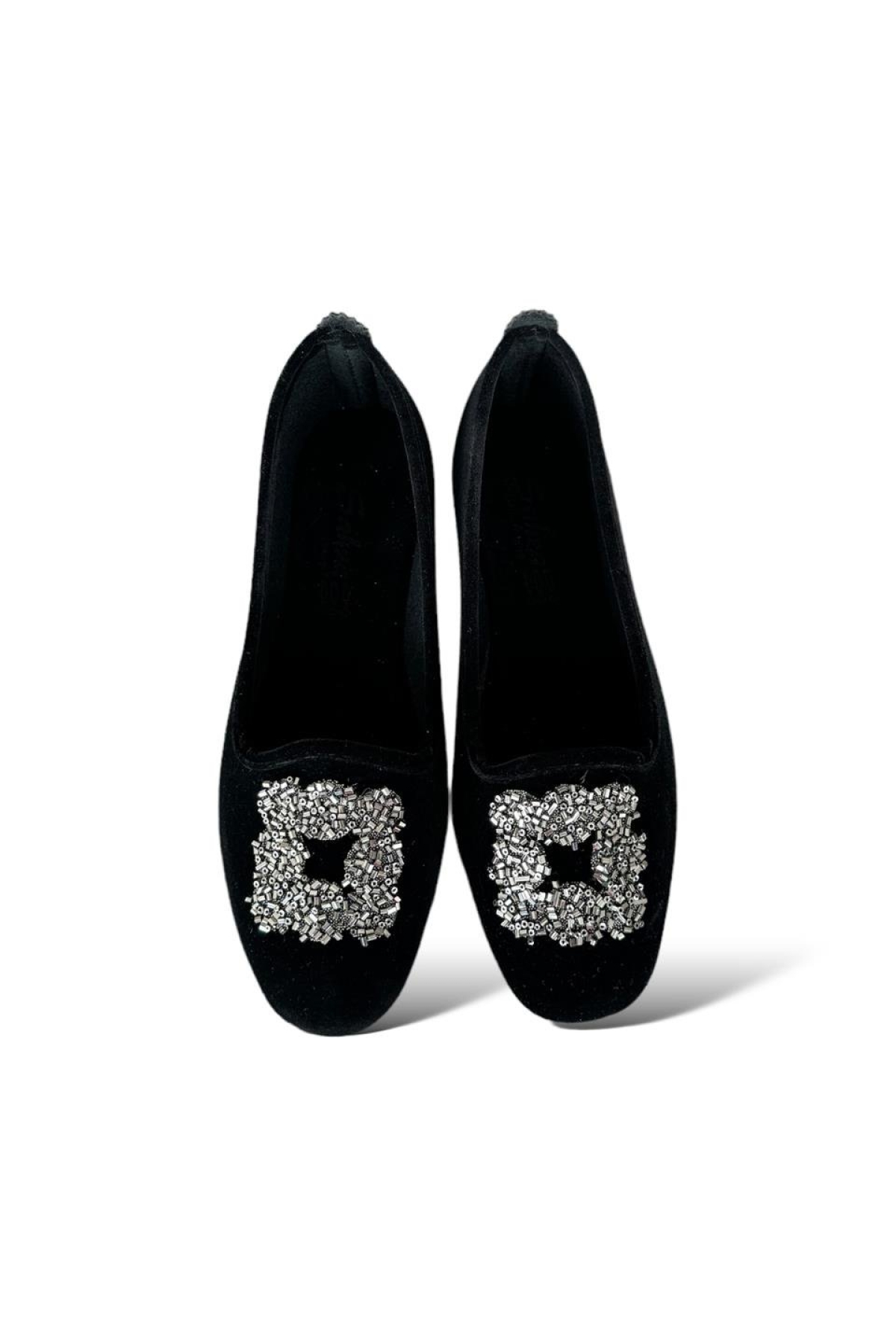 Kadın Taşlı Tokalı Süet Babet SİYAH - FÜME - Görsel 3