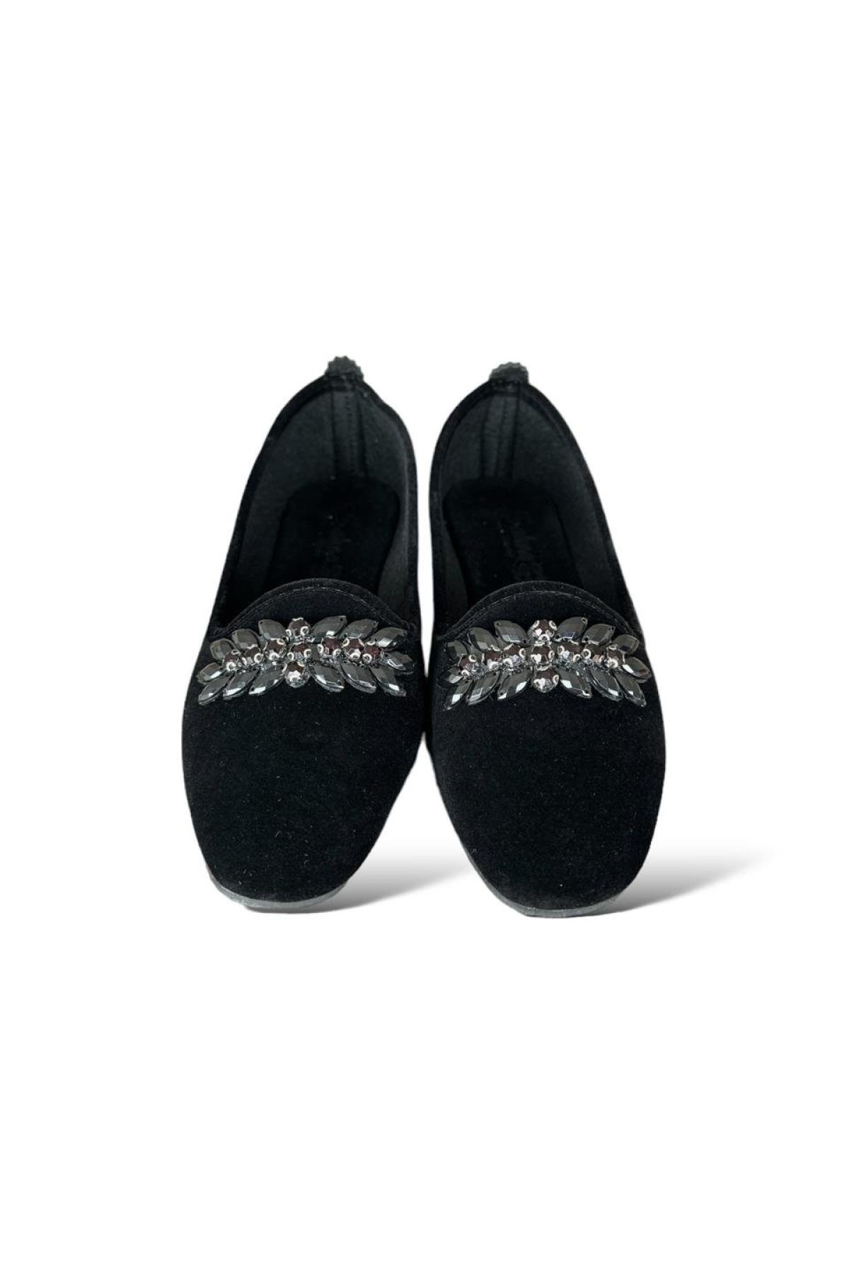 Kadın Taşlı Tokalı Süet Babet SİYAH - FÜME - Görsel 7