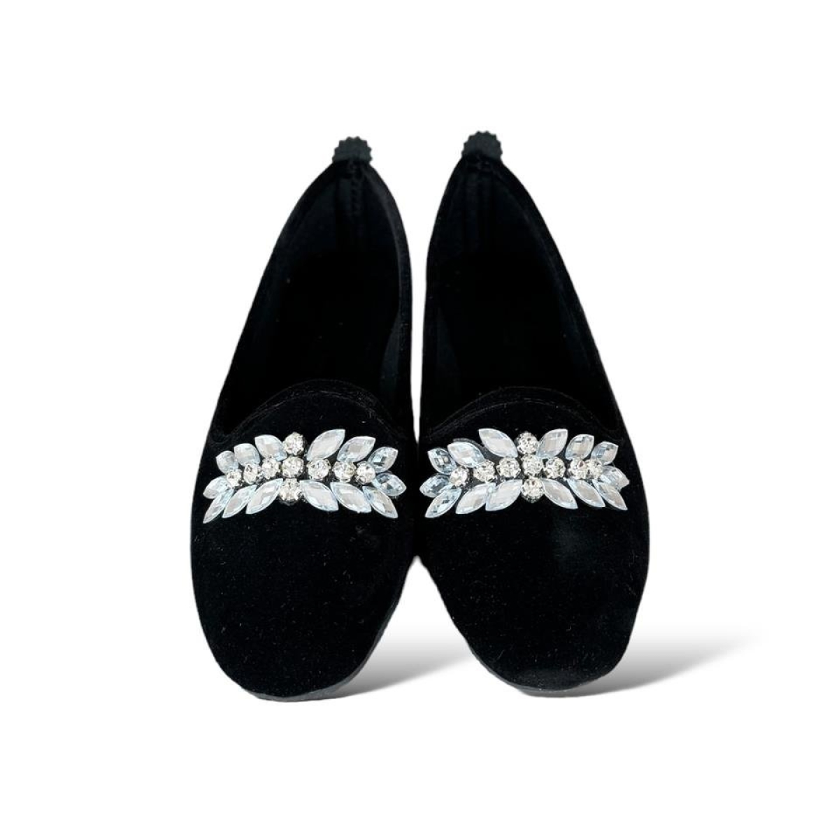 Kadın Taşlı Tokalı Süet Babet SİYAH - GÜMÜŞ - Görsel 8