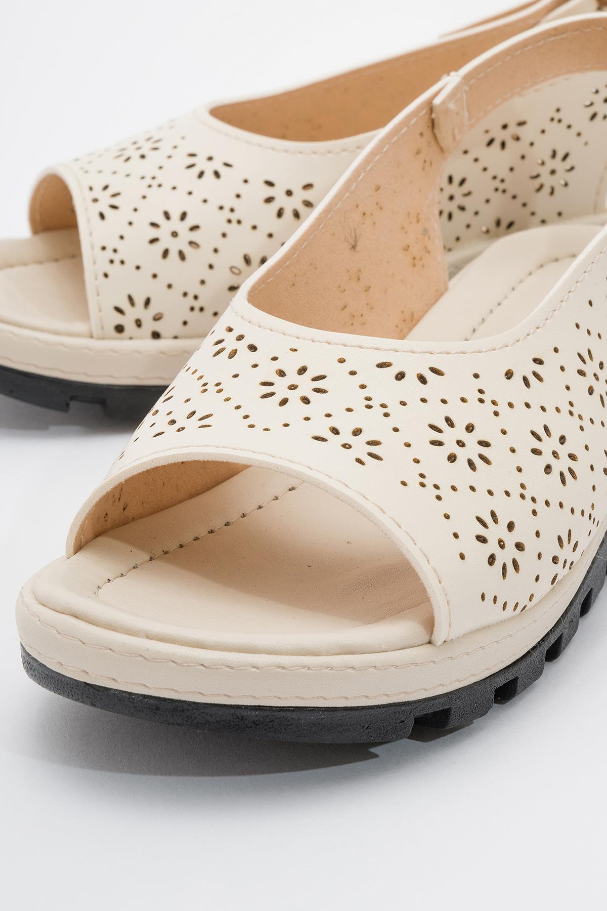 Kadın Dolgulu Terlik BEJ CİLT - Görsel 4