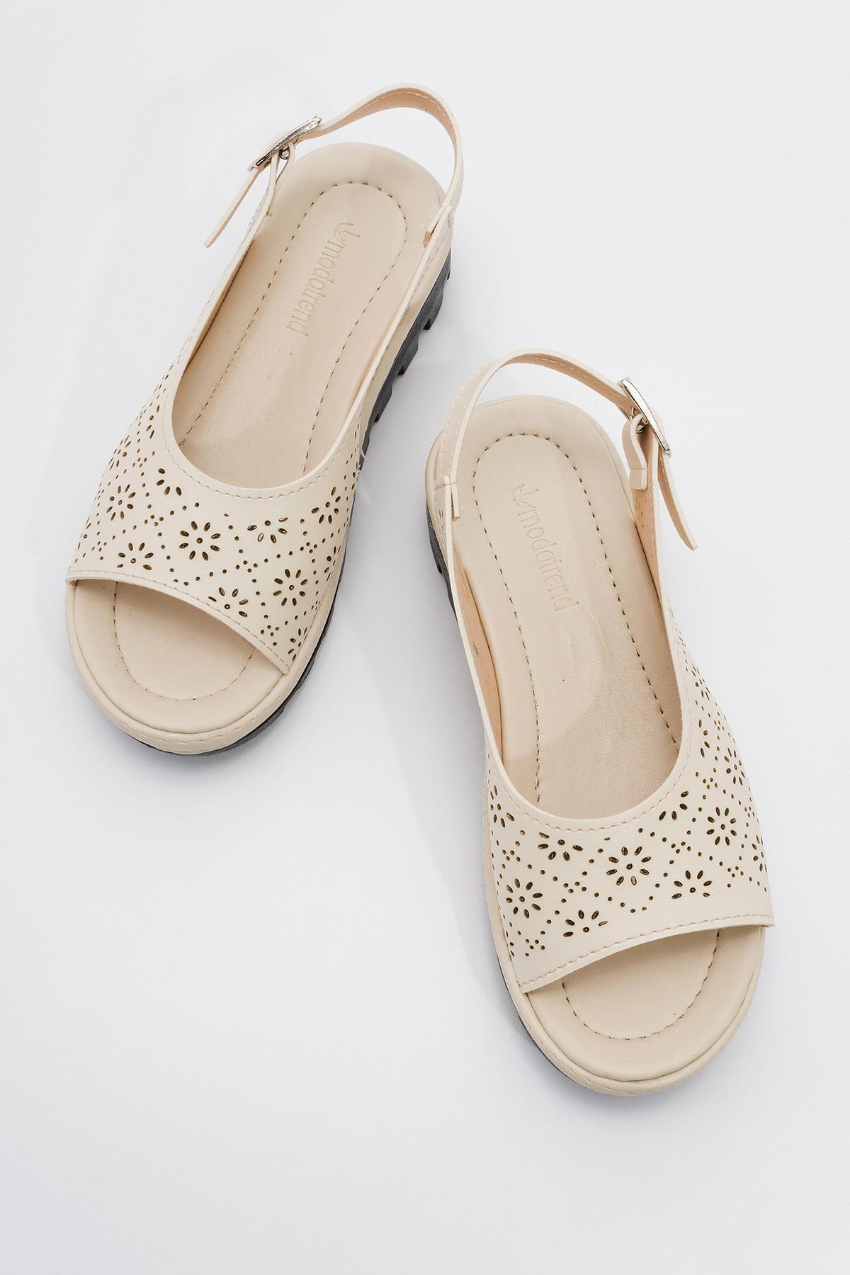 Kadın Dolgulu Terlik BEJ CİLT - Görsel 6