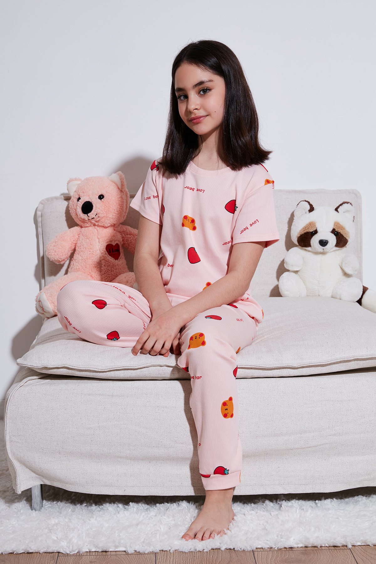 Kız Çocuk Pijama Takımı 6651002 PEMBE