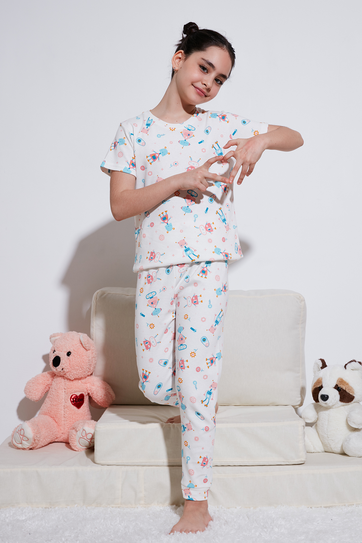 Kız Çocuk Pijama Takımı 6651002 ŞEKER PEMBE