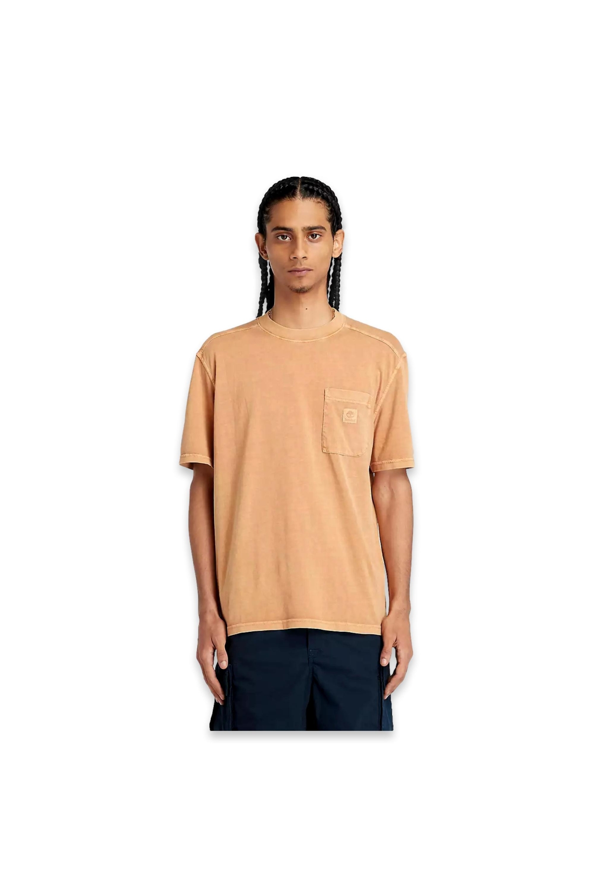 Tb0A5Vdh Garment Dye Chest Pocket Tee Kahverengi Erkek T-Shirt