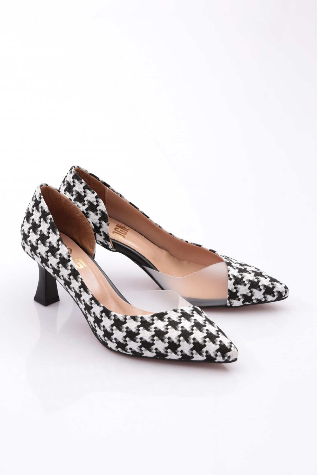 353 Kadin Yani Transparan Sivri Burun Parmak Dekolteli Topuklu Ayakkabi - Görsel 3