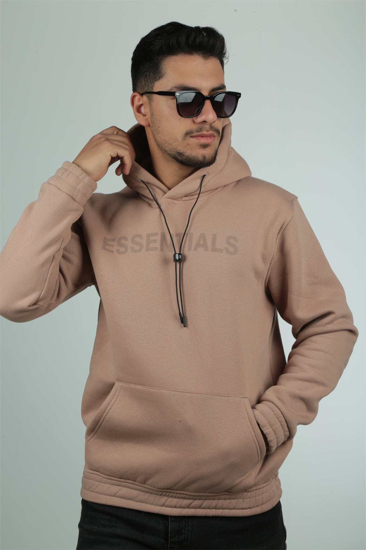 Essentials Baskılı Sweatshirt Regular  Fit-Kamel