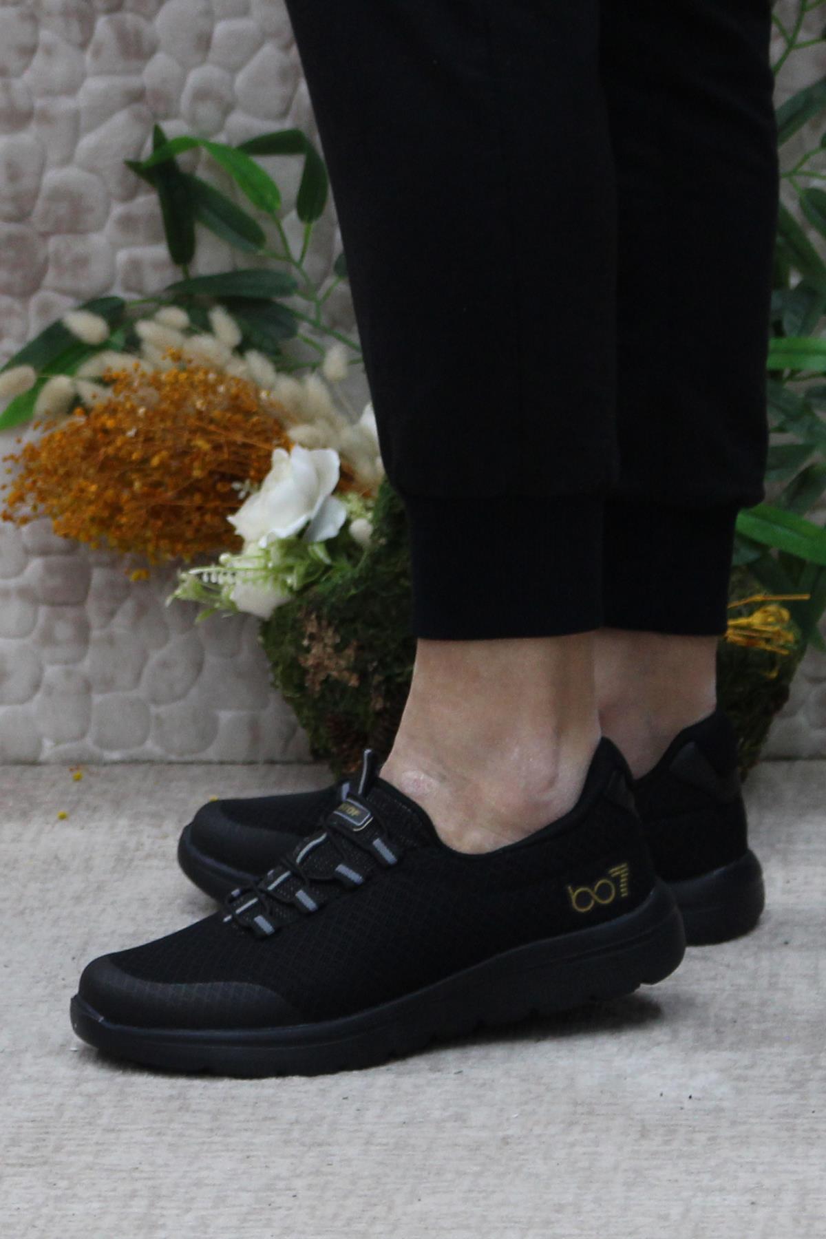 B85 Siyah Rahat Esnek Sneaker Erkek Spor Ayakkabı - Görsel 4