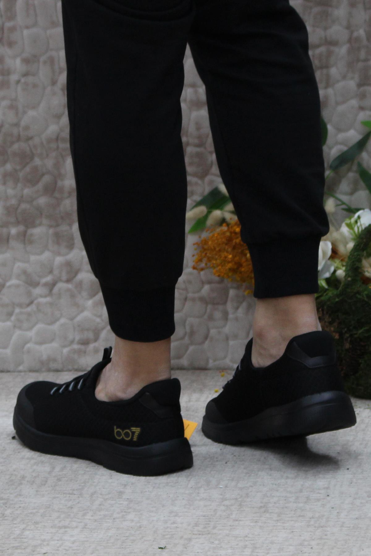B85 Siyah Rahat Esnek Sneaker Erkek Spor Ayakkabı - Görsel 5