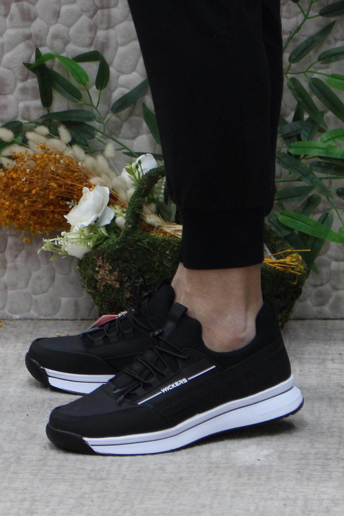 2649 Wks 2629 Siyah Beyaz Anatomik Rahat Sneaker Erkek Ayakkabı - Görsel 4