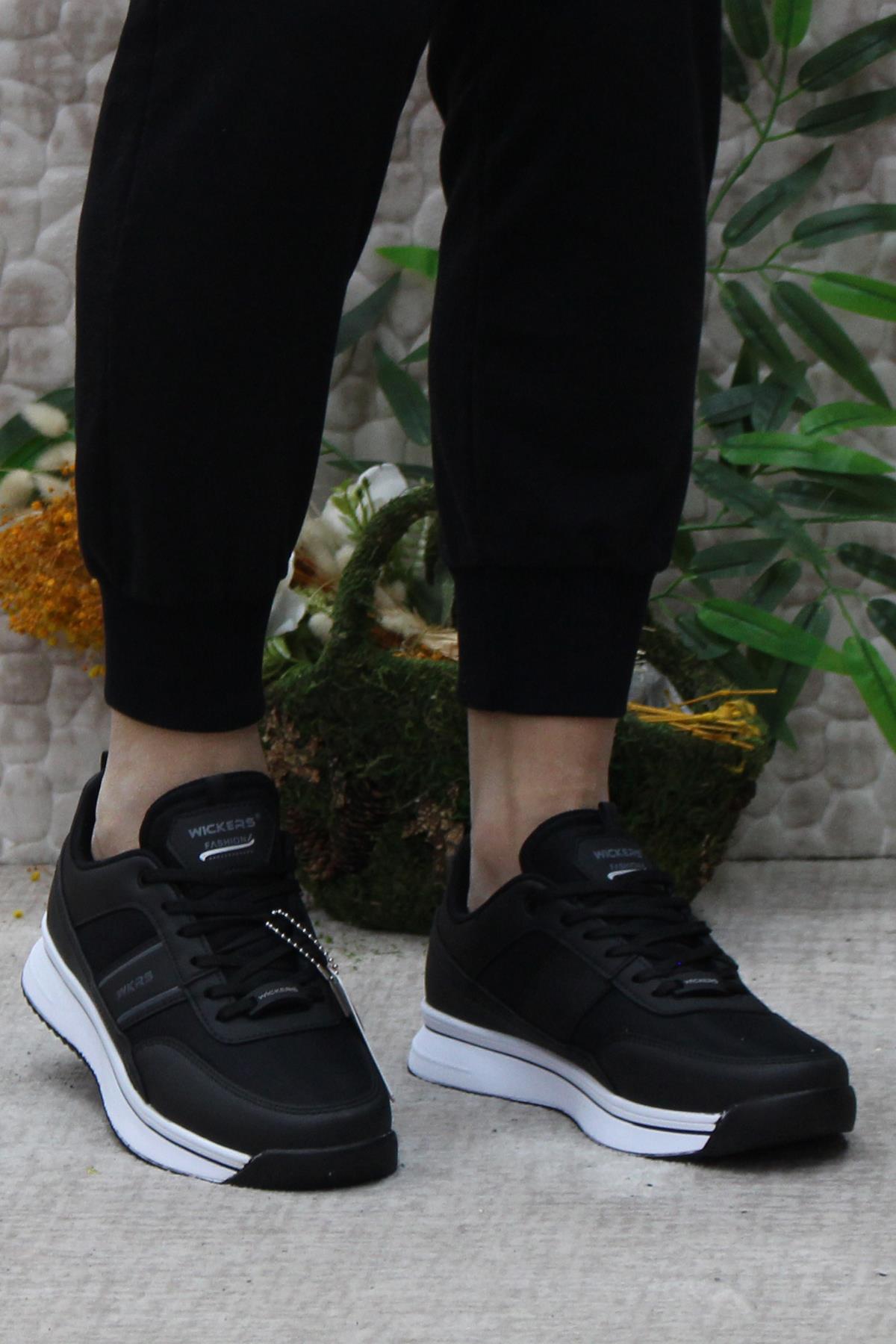 2649 Wks 2649 Siyah Beyaz Anatomik Rahat Sneaker Erkek Ayakkabı - Görsel 3