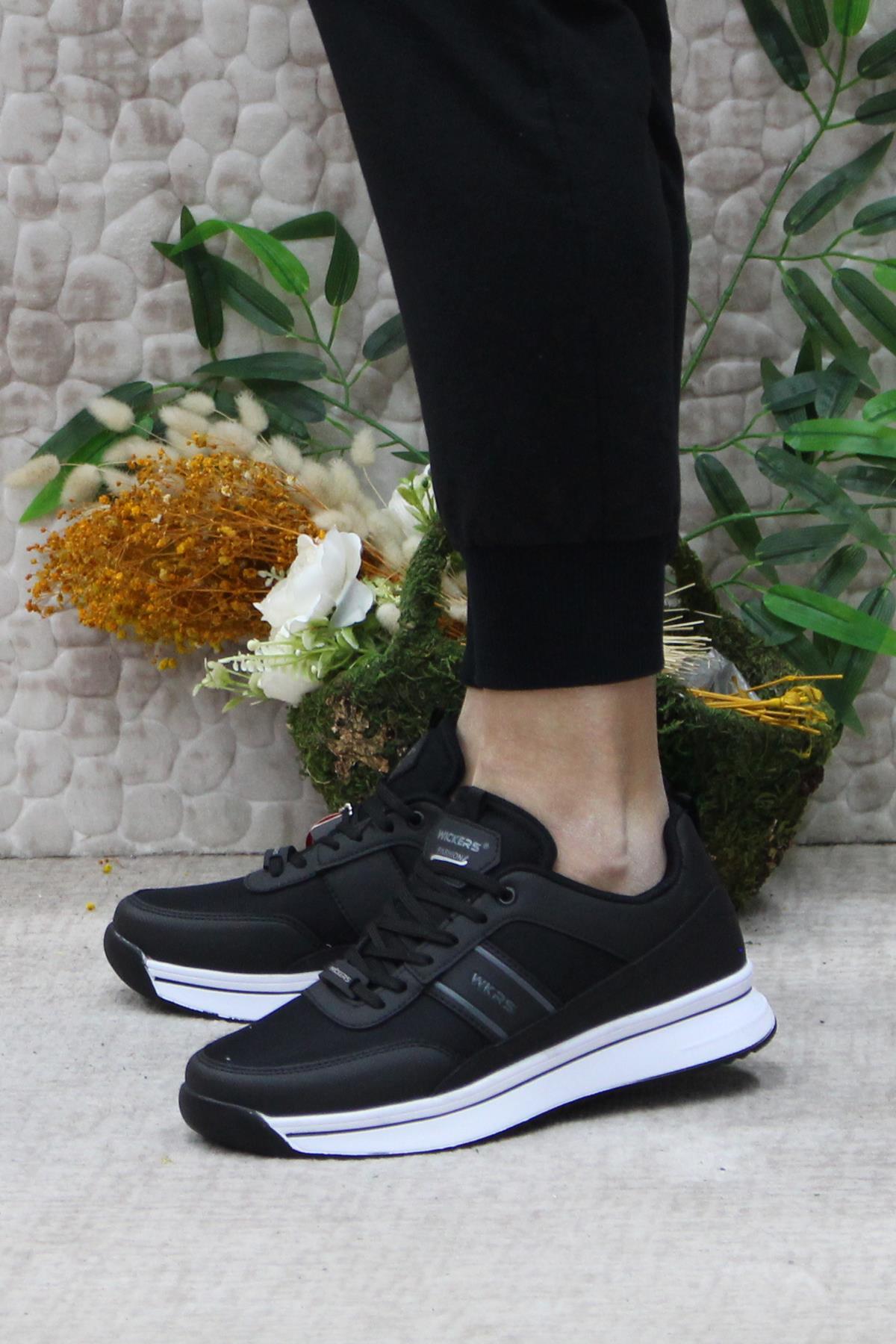 2649 Wks 2649 Siyah Beyaz Anatomik Rahat Sneaker Erkek Ayakkabı - Görsel 4