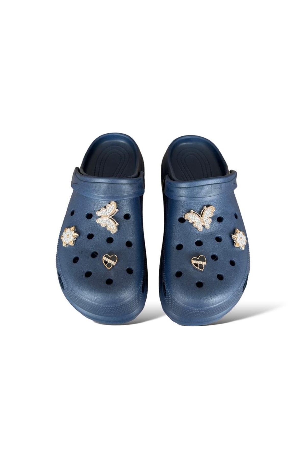 Yüksek Taban Aksesuarlı Kadın Sandalet LACİVERT - Görsel 7