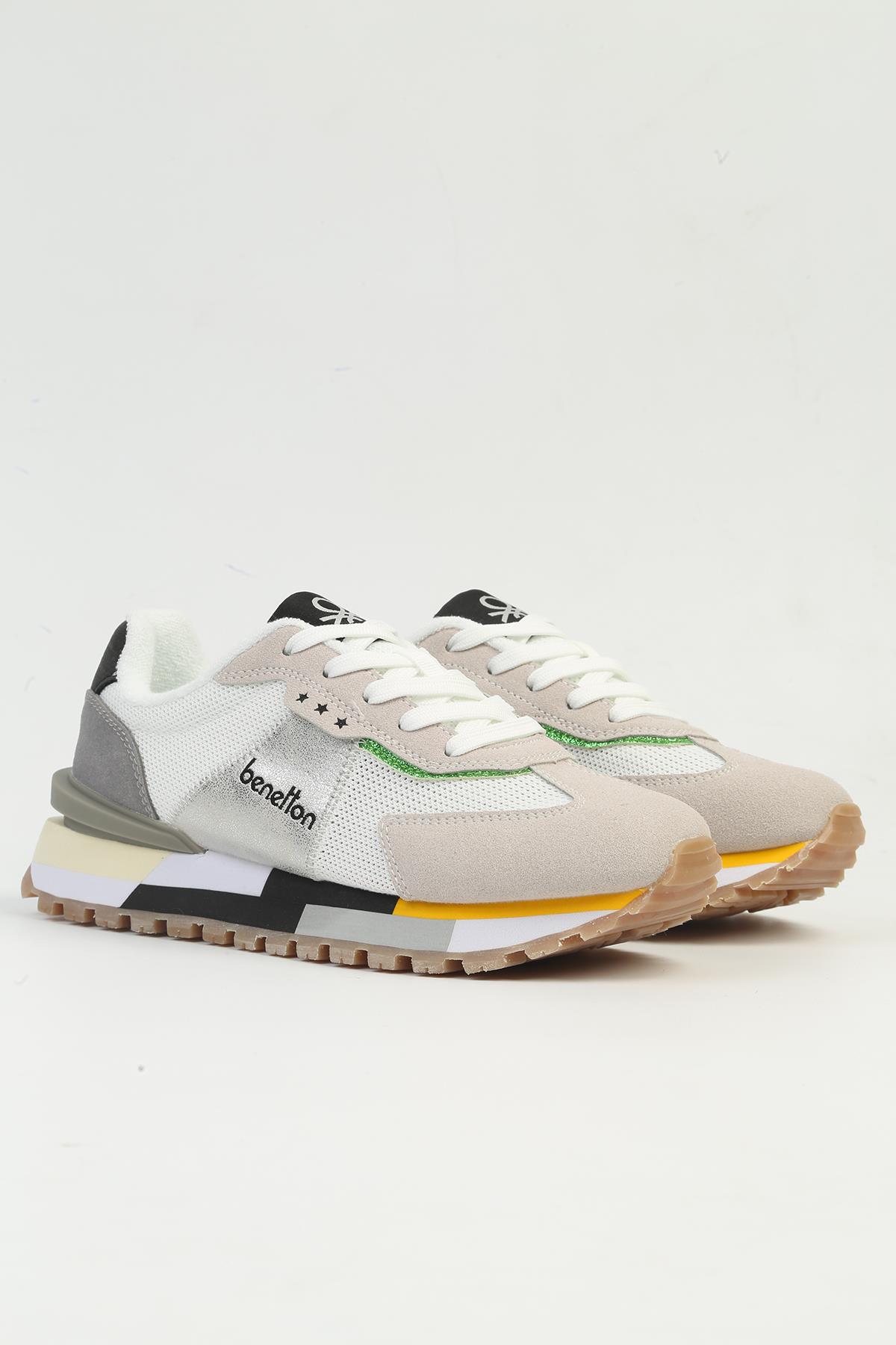 ® | Kadın Beyaz Gri Spor Ayakkabı BNI-10009 - Görsel 3