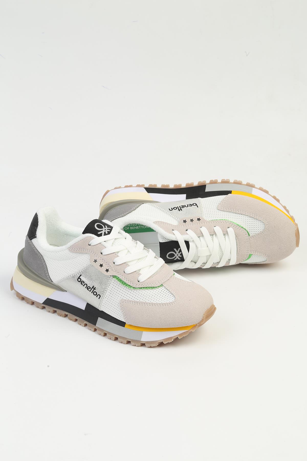 ® | Kadın Beyaz Gri Spor Ayakkabı BNI-10009 - Görsel 7