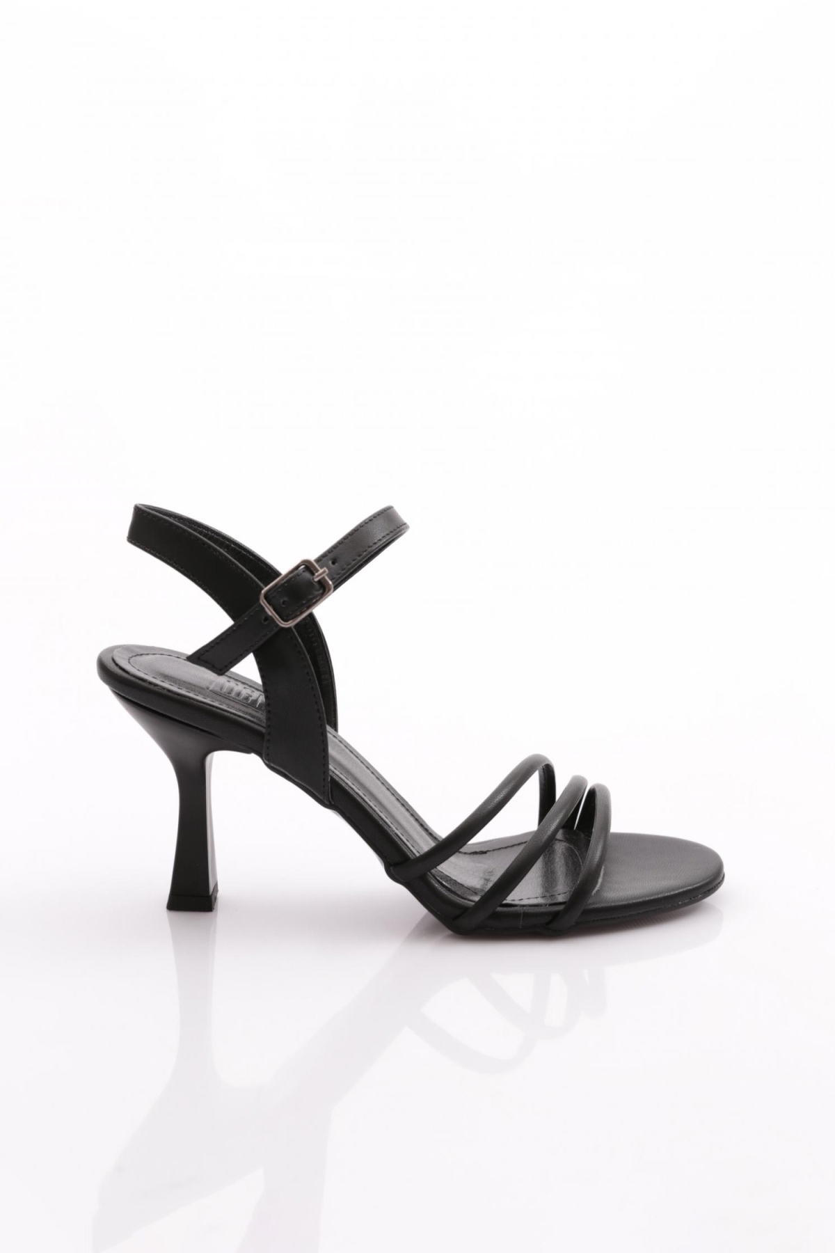 923 Kadin Şeritli Topuklu Ayakkabi - Görsel 2