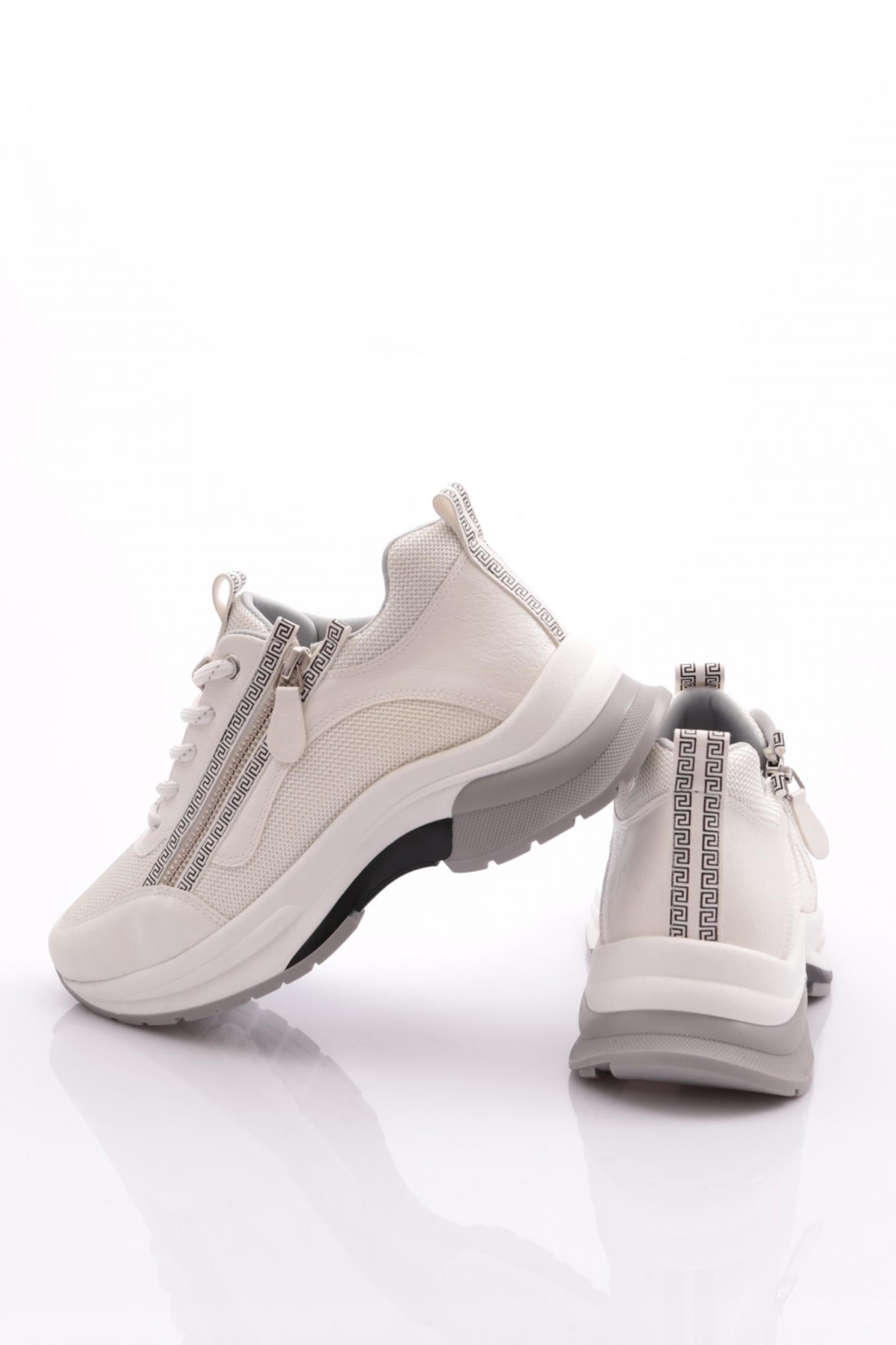 30164 Kadin Bağcikli Fermuarli Spor Ayakkabi - Görsel 4