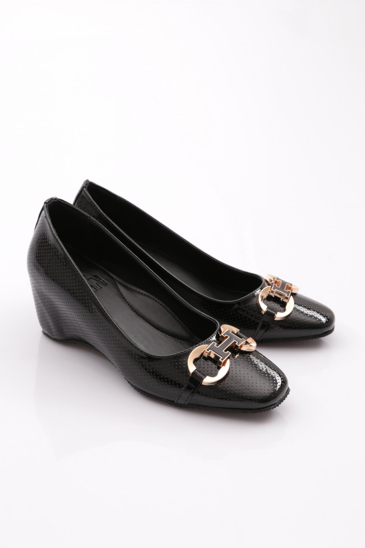 Dgn Dgn Siyah 24362 Kadin Tokali Dolgu Topuklu Ayakkabi Topuklu Ayakkabı | Flo Siyah - 3. görsel