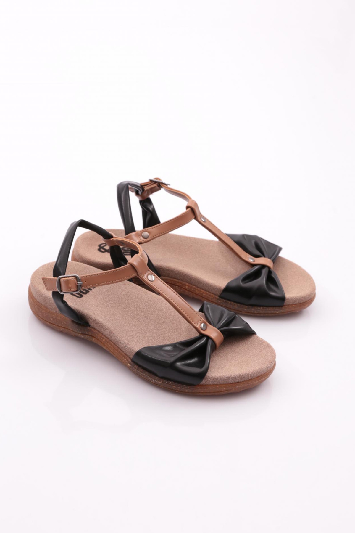 2512 Kadin Düz Taban Bilekten Bağlama Sandalet - Görsel 3