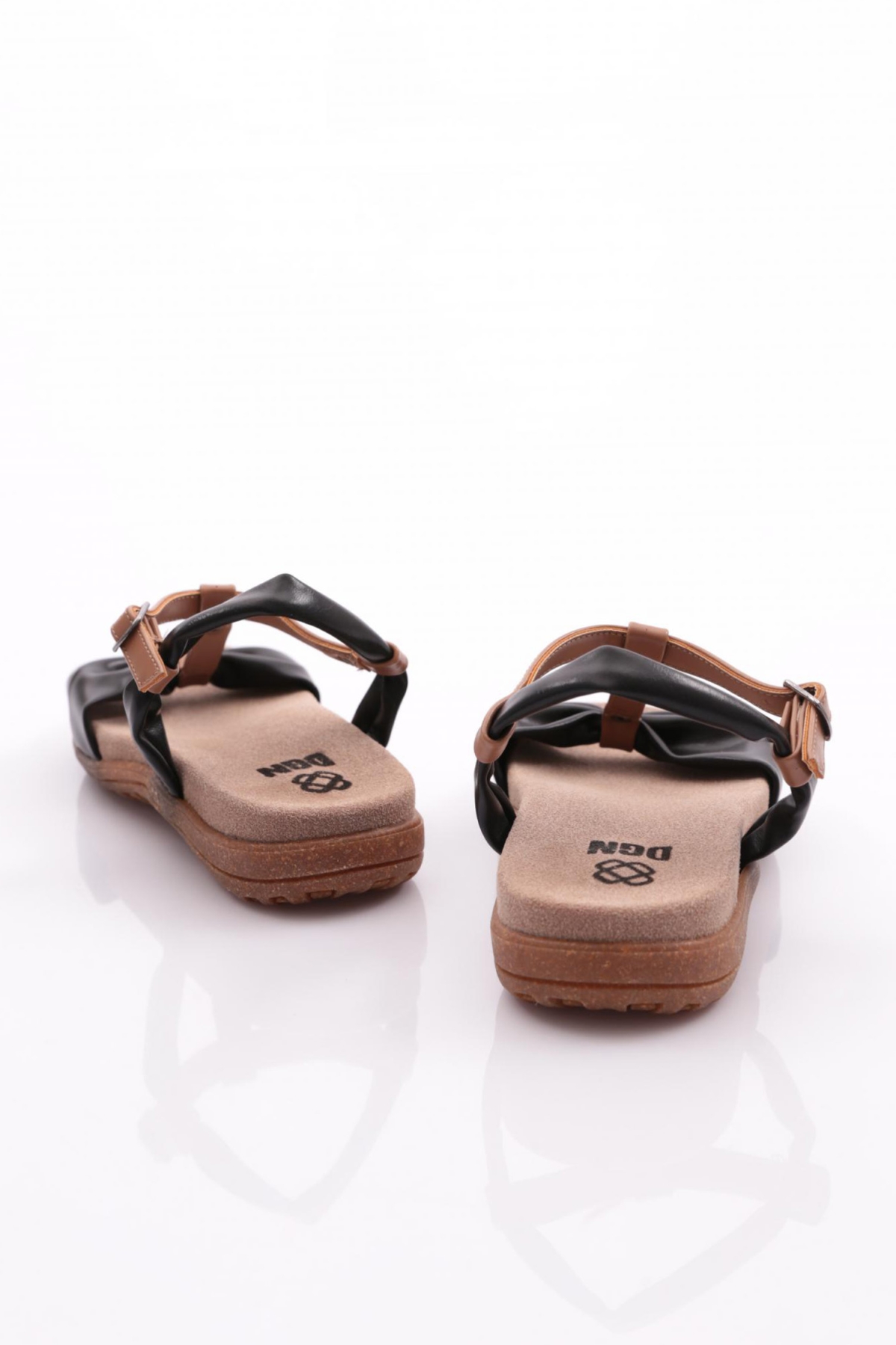 2512 Kadin Düz Taban Bilekten Bağlama Sandalet - Görsel 4