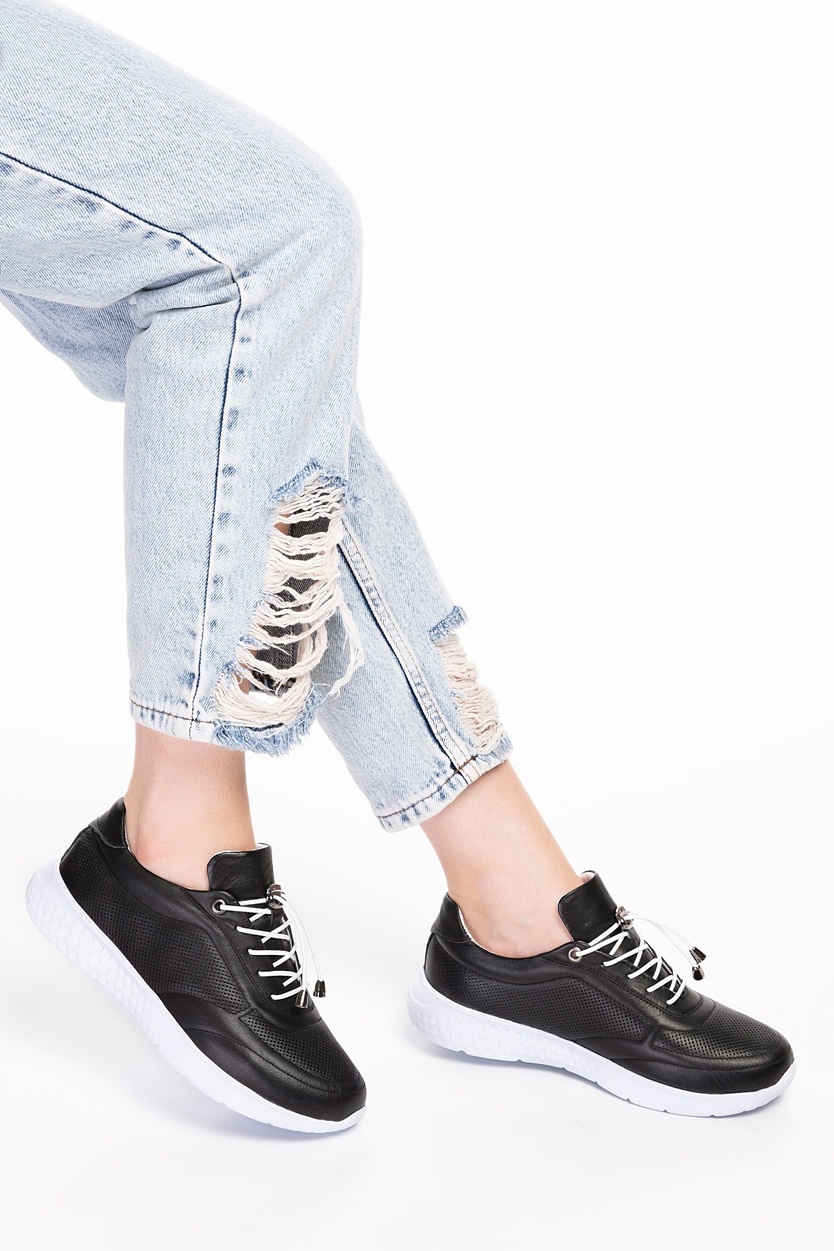 Gondol Içi Dışı Hakiki Deri Faylon Taban Hafif Spor Ayakkabı es.111 - Görsel 3