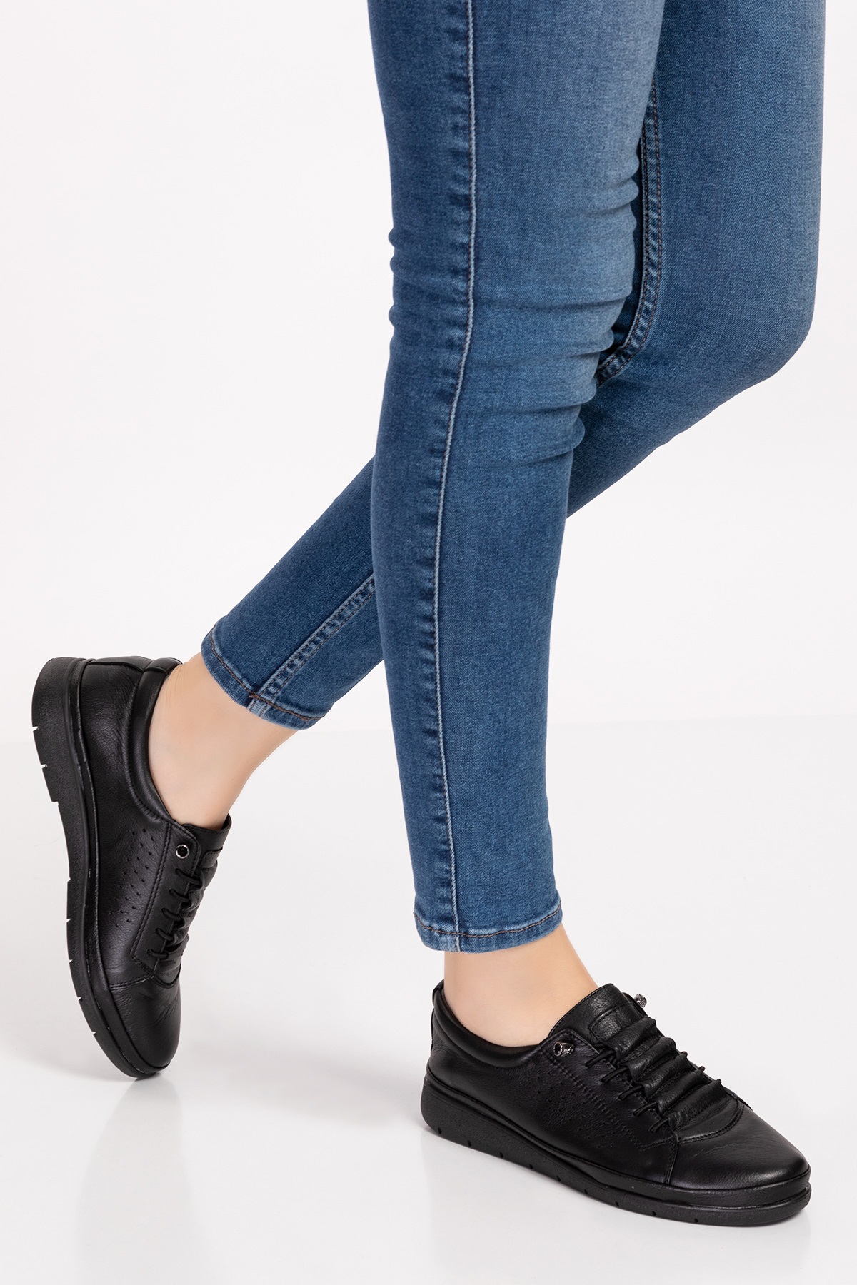 Gondol Kadın Hakiki Deri Lastikli Bağcıklı Rahat Ayakkabı Pyt.2120 - Görsel 2