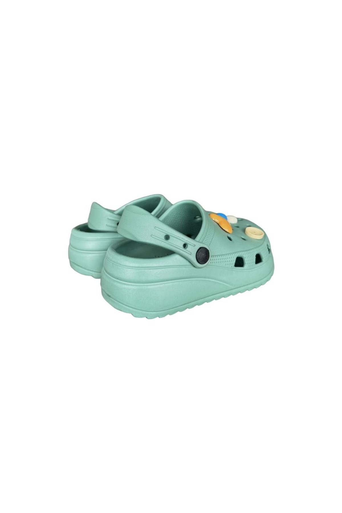 Kız Çocuk Yüksek Taban Taşlı Sandalet SU YEŞİLİ - Görsel 5