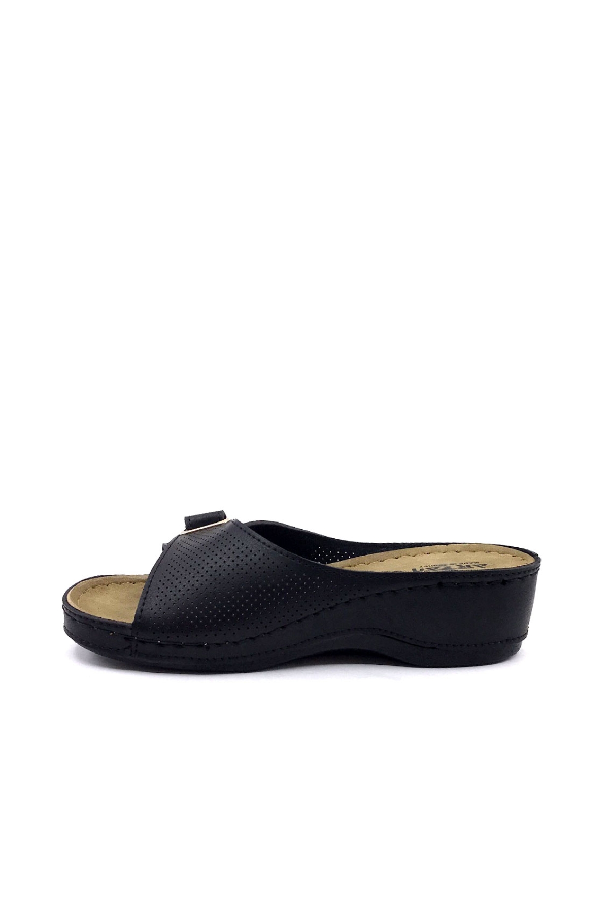 09-701 Siyah Kadın Dolgu Topuk Terlik - Görsel 4