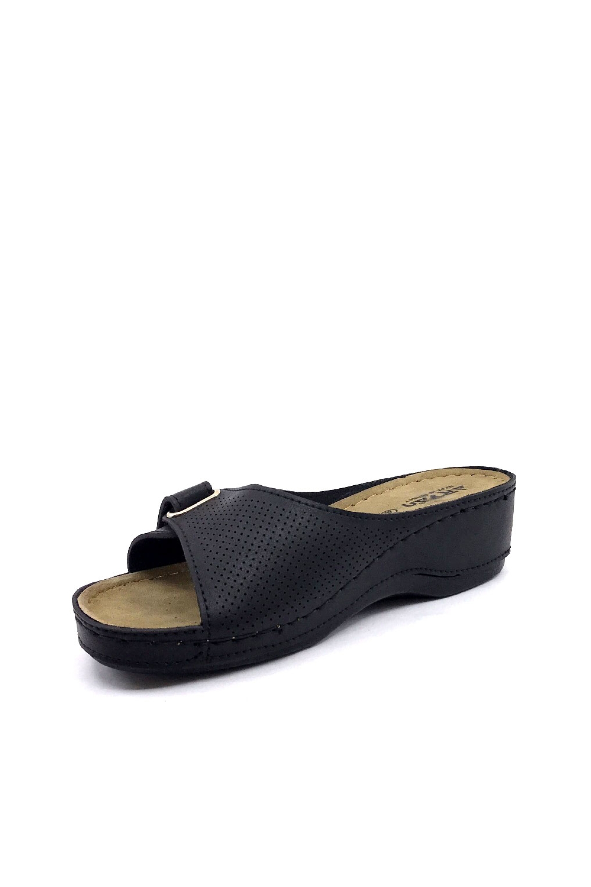 09-701 Siyah Kadın Dolgu Topuk Terlik - Görsel 5