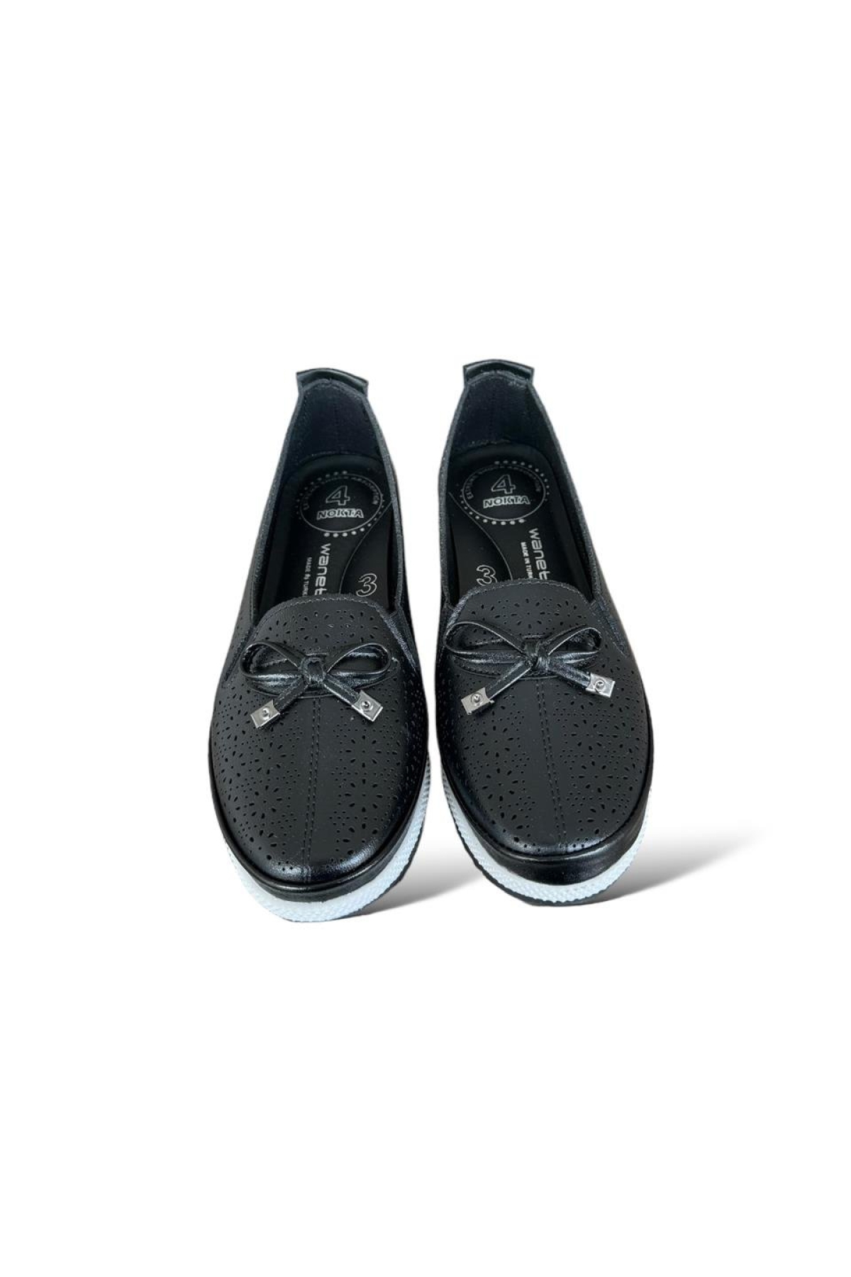 Ortopedik Hafif Rahat Taban Babet Ayakkabı SİYAH - BEYAZ - Görsel 2