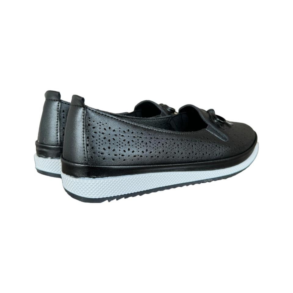 Ortopedik Hafif Rahat Taban Babet Ayakkabı SİYAH - BEYAZ - Görsel 6