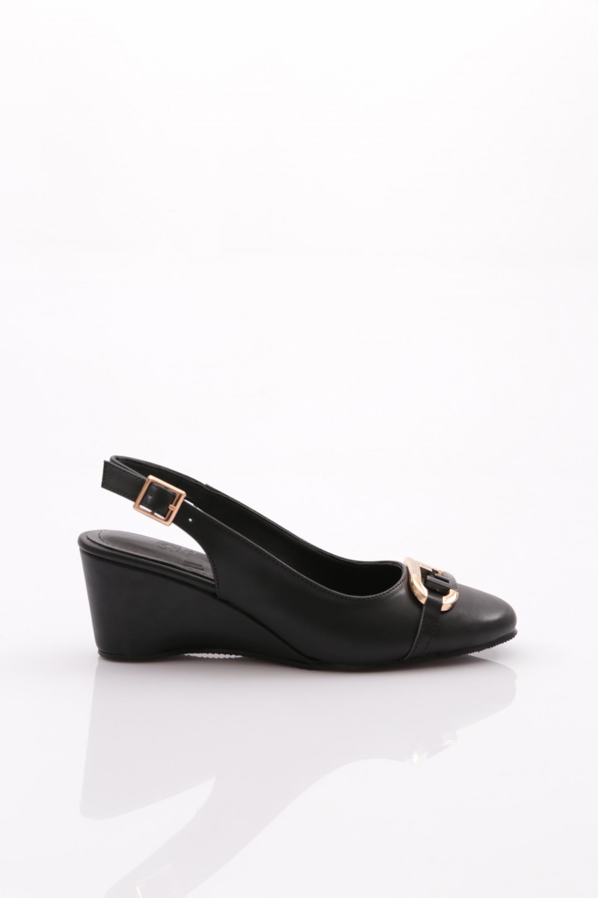 24317 Kadin Arkasi Açik Dolgu Topuklu Ayakkabi - Görsel 2