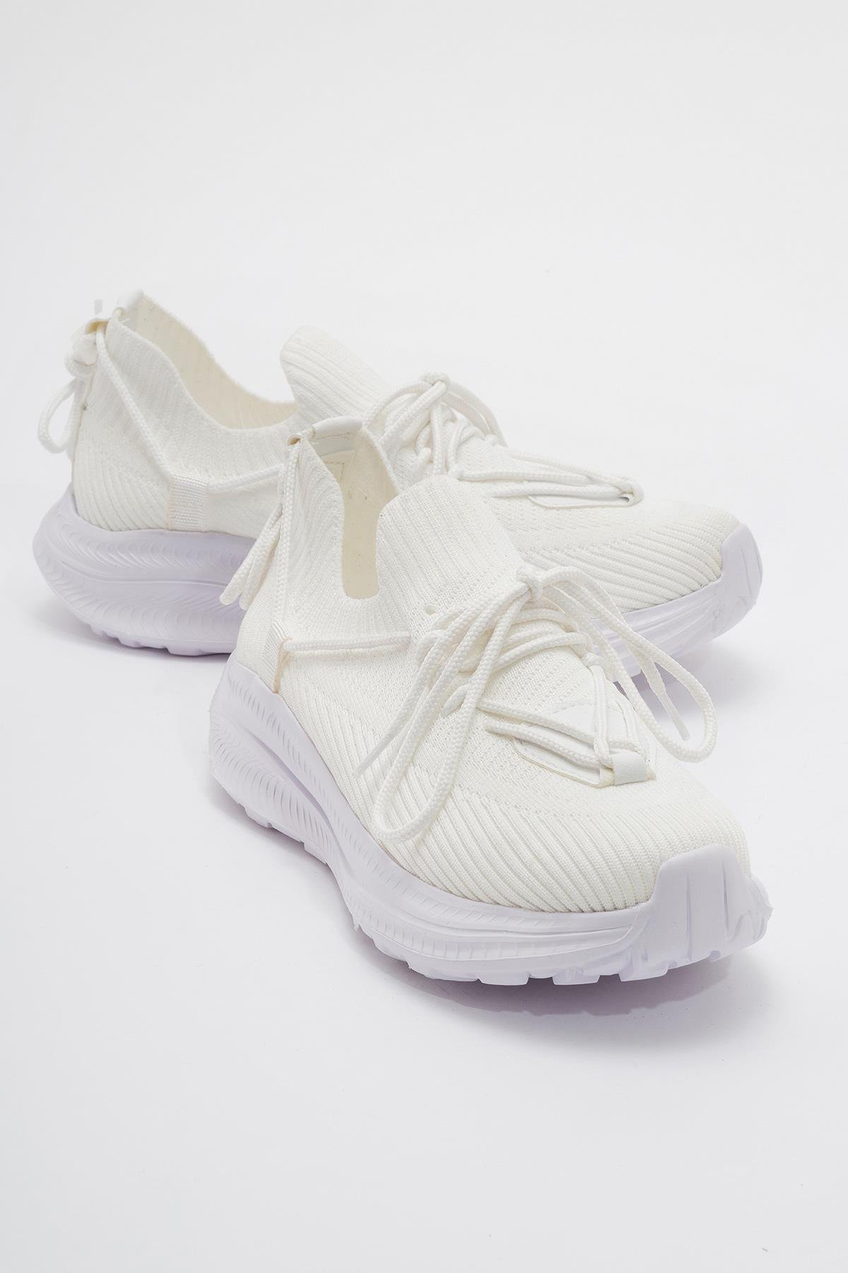 Bağcıklı Kadın Spor Ayakkabı BEYAZ - Görsel 3