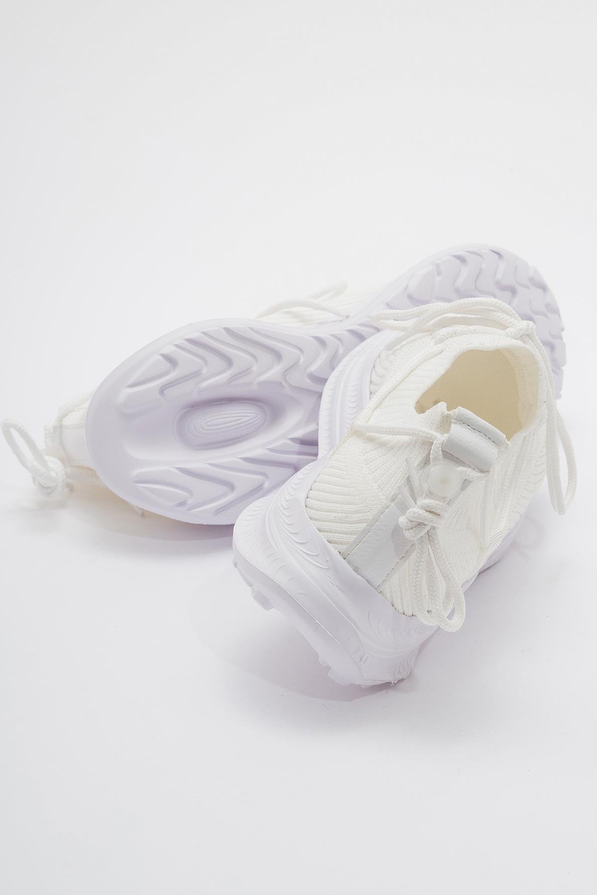 Bağcıklı Kadın Spor Ayakkabı BEYAZ - Görsel 5