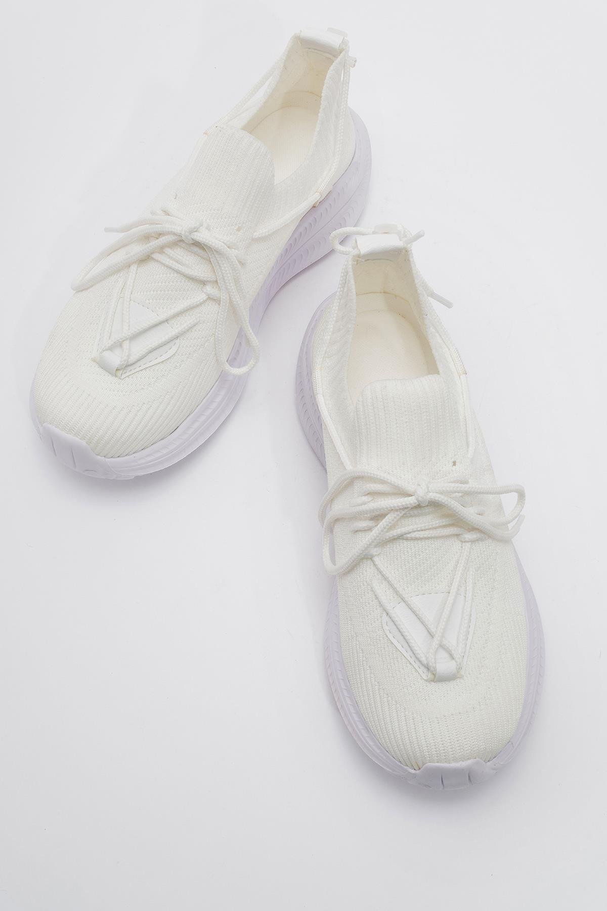 Bağcıklı Kadın Spor Ayakkabı BEYAZ - Görsel 6