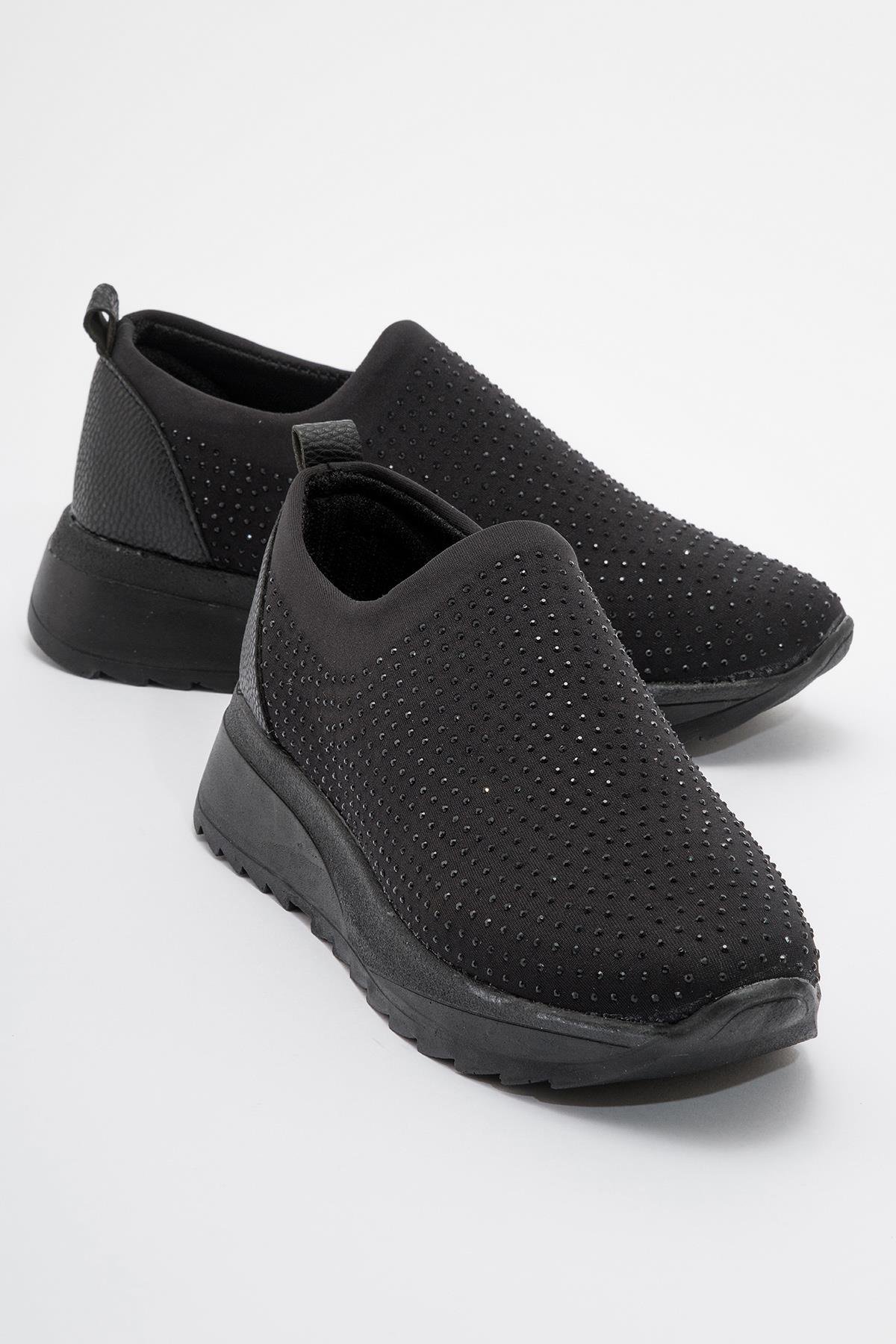 Taşlı Kadın Spor Ayakkabı SİYAH - Görsel 3