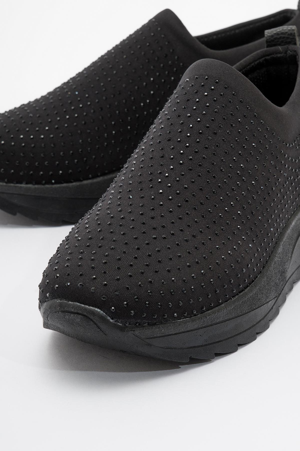 Taşlı Kadın Spor Ayakkabı SİYAH - Görsel 4