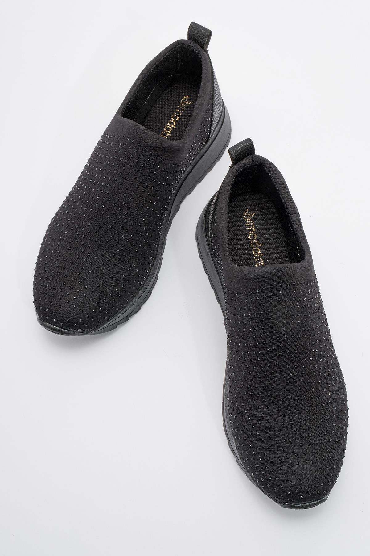 Taşlı Kadın Spor Ayakkabı SİYAH - Görsel 6