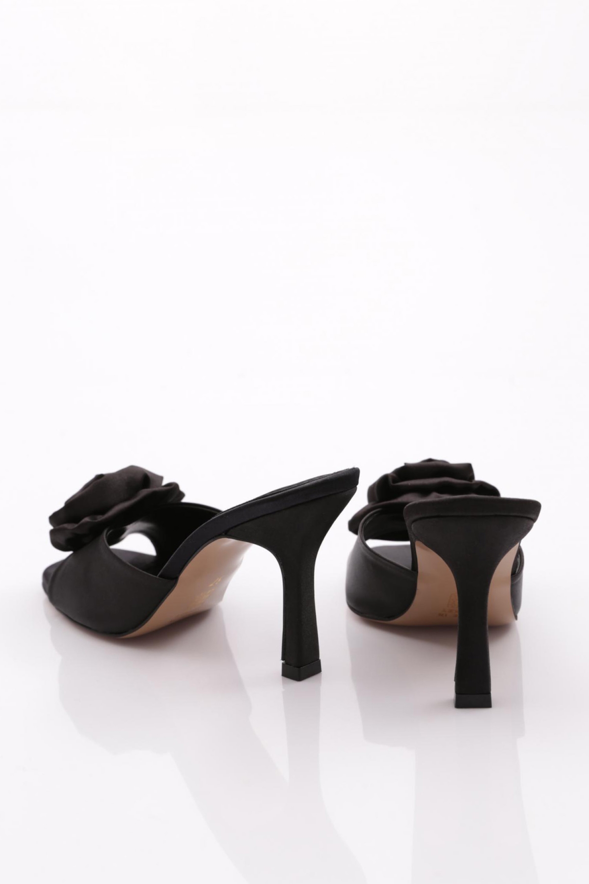 Dgn Dgn Siyah 6305 Kadin Gül Detayli Topuklu Terlik Sandalet & Terlik | Flo Siyah - 4. görsel