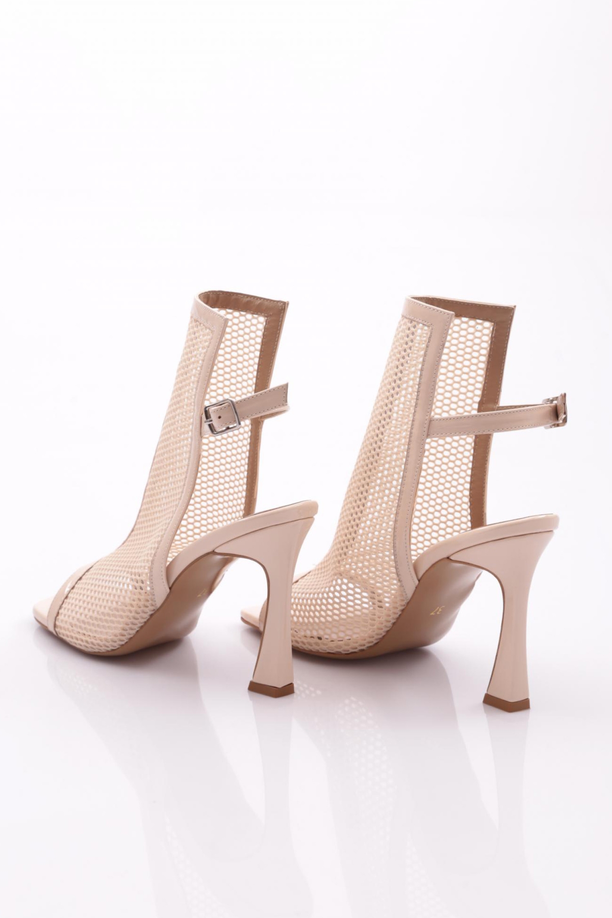 6902 Kadin Arkadan Bağlamali Topuklu Abiye Ayakkabi - Görsel 4