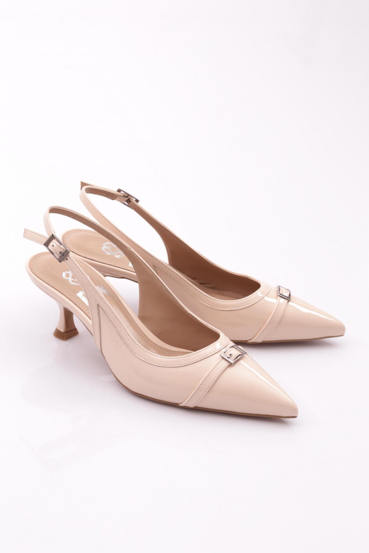 6861 Kadin Üstü Kemer Süslemeli Topuklu Ayakkabi - Görsel 3