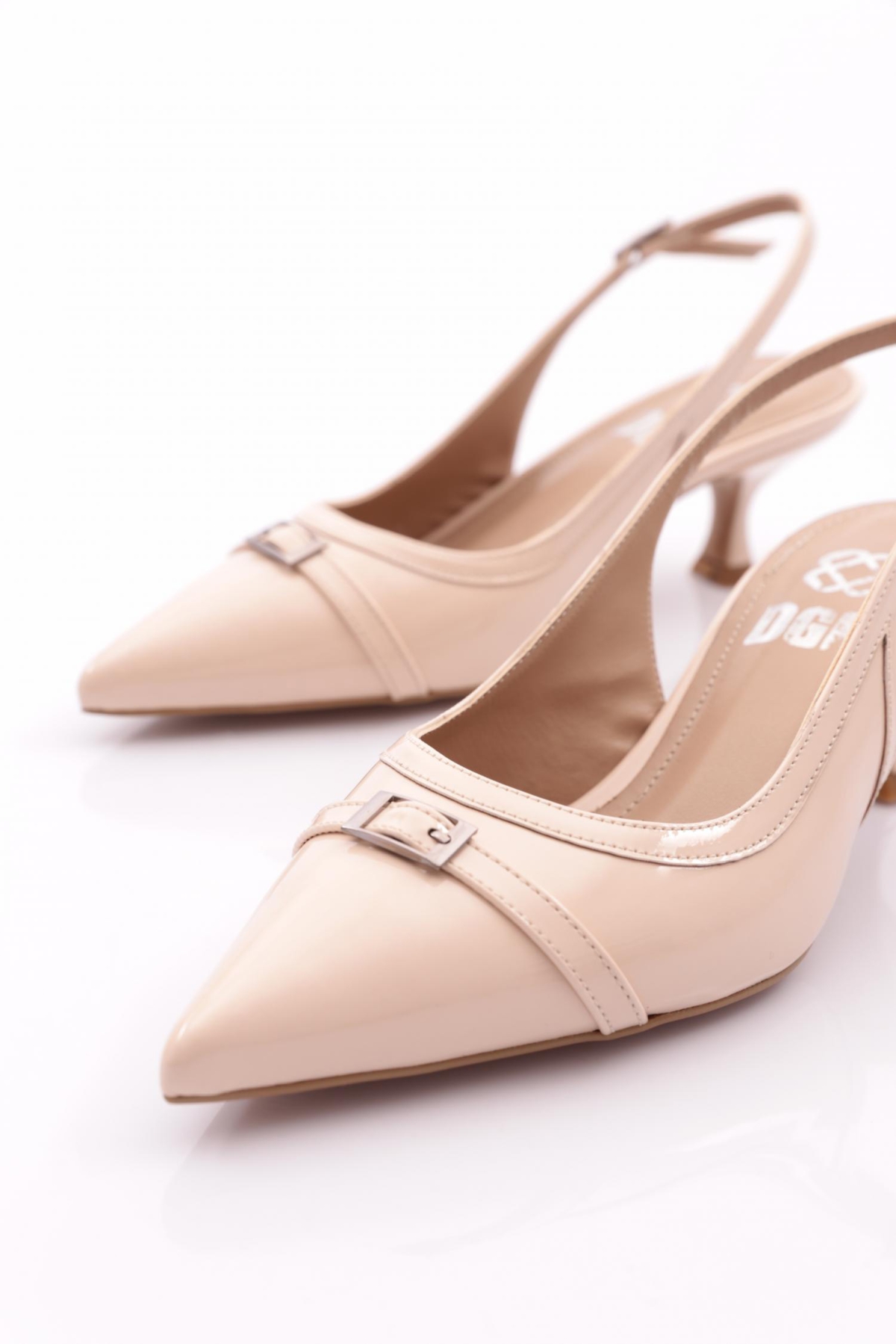 6861 Kadin Üstü Kemer Süslemeli Topuklu Ayakkabi - Görsel 5