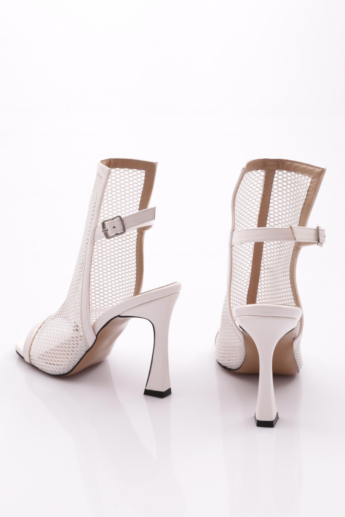 6902 Kadin Arkadan Bağlamali Topuklu Abiye Ayakkabi - Görsel 4